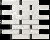 114571 mosaici listoni su rete white/black